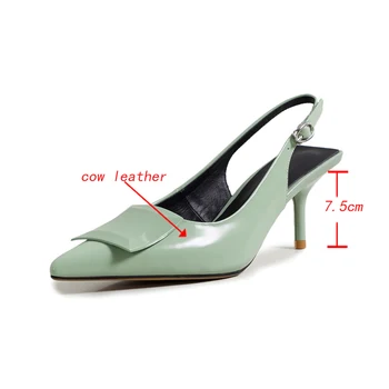 Kanseet Sandaalid Naistele 2021 Suvel Uus Fashion Square Lukk Teenetemärgi Ehtne Nahk Kingad Käsitsi Valmistatud Kõrged Kontsad Naiste Sandaalid