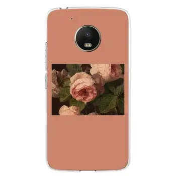Esteetiline kunst Roosa Punane Päevalille Kass värvi Telefoni Puhul Motorola Moto G9 G8-G7 G5 G6 E6 E5 Pluss Play Power + Üks Tegevus Makro
