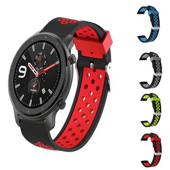 22mm watchband jaoks Huami Amazfit GTR 47mm 47 smart watch tarvikud rihm sport asendamine käevõru silione topelt värvi vöö