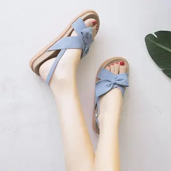 Ins naiste sandaalid 2021 lamedapõhjalisse suvel vibu tõusulaine naiste kingad super fire wild uus stiil-Rooma naiste sandaalid