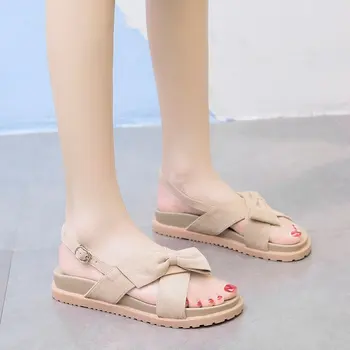Ins naiste sandaalid 2021 lamedapõhjalisse suvel vibu tõusulaine naiste kingad super fire wild uus stiil-Rooma naiste sandaalid