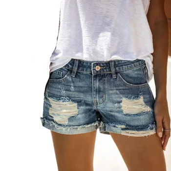 2021 suvel uus naiste denim lühikesed püksid ripitud auk anti-plaque seksikas denim lühikesed püksid naiste püksid jean püksid naiste suve