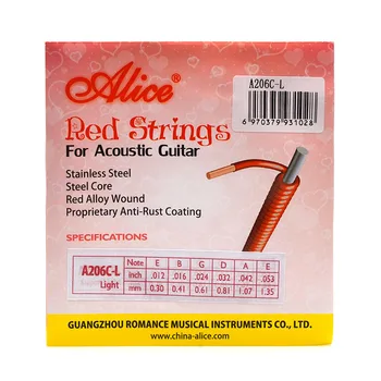10TK Alice A206C-L 1. E String .012 Esimene 2. 2B String .016 Teine 3. String String .024 Kolmanda String Akustiline Kitarr