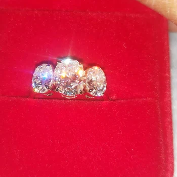 Solid 18K Kuld Moissanite Teemant Sõrmus 4ct D värv VVS riiklike 0015