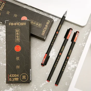 3 tk/palju 0,3 mm Trahvi Geel Pliiatsid Hiina Elegantne Must Finance Nõela Pliiatsid Kirjutamiseks Kontori koolitarbed Kawaii Kirjatarvete Pliiats