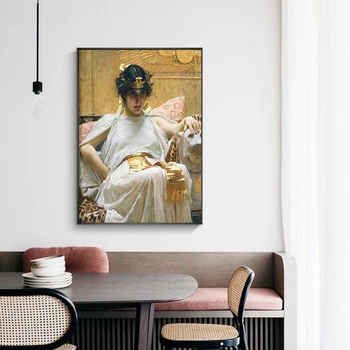Citon William Waterhouse《Cleopatra》Lõuendil õlimaal maailmakuulsa Kunstniku Plakat Pilt Kaasaegne Seina Art decor Kodu Kaunistamiseks