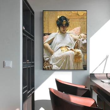 Citon William Waterhouse《Cleopatra》Lõuendil õlimaal maailmakuulsa Kunstniku Plakat Pilt Kaasaegne Seina Art decor Kodu Kaunistamiseks