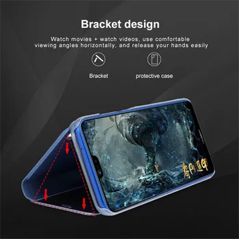 Flip Case For Xiaomi Redmi 9 Katta Nahk Juhtudel Jaoks Xiomi Xiaomi Redmi 9T 9C 9A Smart Mirror Magnet Stand Telefoni Puhul