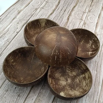 Looduslik kookospähkli kaussi Leibkonna lauanõud Lusikas-kahvel komplekt Riisi puder nuudel supp kaussi Magustoit teravilja kaussi Peen käsitöö