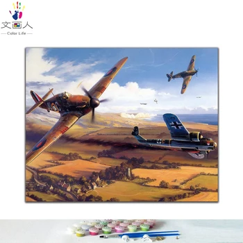 DIY värvaineid pilte numbrid sõjalennukid pilt joonis Leevendust, värvimine poolt numbrid raamitud Kodu