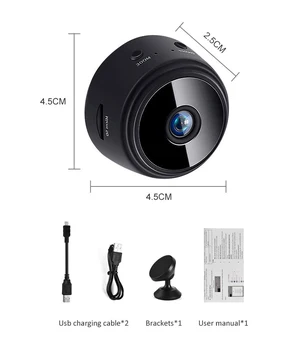 720P A9 Mini Camera / V380 Pro App 128G HD 150-kraadise vaatenurgaga Turvalisuse Öö Versioon Cam Traadita WiFi IP Network Monitor