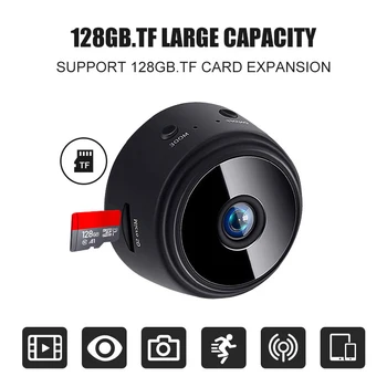 720P A9 Mini Camera / V380 Pro App 128G HD 150-kraadise vaatenurgaga Turvalisuse Öö Versioon Cam Traadita WiFi IP Network Monitor
