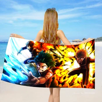 Anime Minu Kangelane akadeemiliste Ringkondade Trükitud Rätikud 3D Microfiber Ranna Rätik Kiire-kuiva saunalina Suur Cartoon Beach Viska Tekk 70X150cm