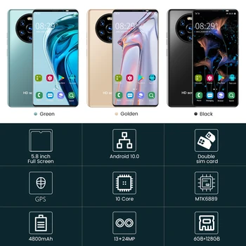2021 Globaalne Versioon Nutitelefoni Galay Mate 40 Pluss Celular 6G 128GB Android Smart phone 4800mAh 5.8 Tolline Ekraan Mobiiltelefonid