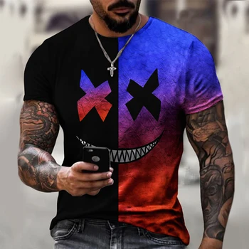 2021 XOXO muster 3D trükkimine T-särk mood meeste street casual T-särk mees-O-kaeluse jaoks liiga top