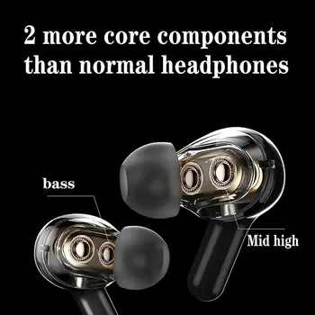 TWS Earbuds Bluetooth-ühilduva 5.1 In-ear Wireless Touch Bass Kõrvaklapid Hifi Stereo Muusika Helitugevuse reguleerimine 4 peakomplekt Mic