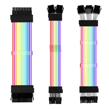 PSU pikendusjuhe RGB Emaplaadi Laiendamine 24PIN ATX,GPU Laiendamine Double/Triple 8PIN PCI-E 6+2Pin Vikerkaar Juhe ARVUTI Teenetemärgi