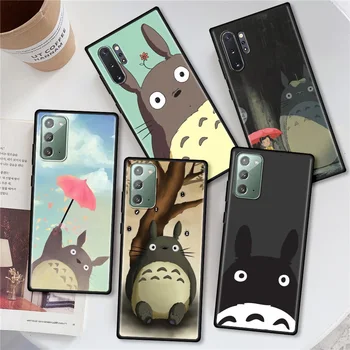 Silikoonist Case For Samsung Galaxy Note 20 Ultra 10 Lite S21 Pluss S20 FE S10 A50 A51 Must Pehme Telefoni Kate Studio Ghibli Totoro