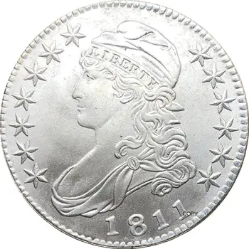 1811 Ameerika Ühendriigid 50 Senti ½ Dollari Vabaduse Eagle Sokliga Rind Poole Dollari Cupronickel Pinnatud Hõbe Valge Koopia, Mündi