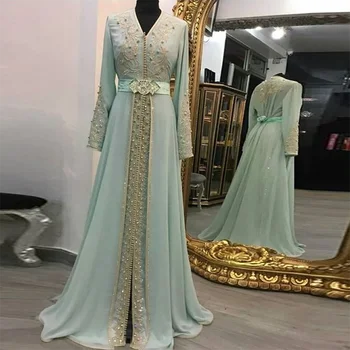 Vestidos Uhke Pika Õhtu Pool Kleidid 2021 Seksikas V-Kaelus Beaded Dubai Aafrika Naiste Ametliku Prom Pool, Hommikumantlid, Custom Made