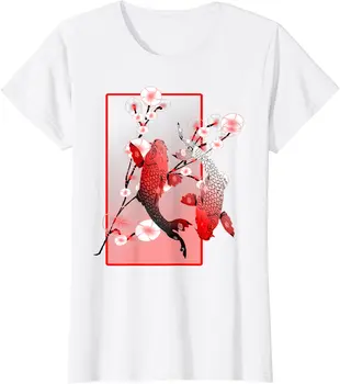 Sasaan Nishikigoi Kala Cherry Blossom Jaapani styleT-Särk