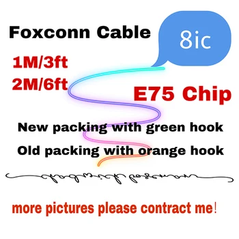 100tk/palju Kõrge quility 1m/3ft 2m/6ft 8ic E75 Kiip Andmete laadimine USB kaabel Foxconn X XS MAX 8 7 6 Uus pakend