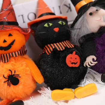 Halloween -, Plüüš-Nukk Ripats Must Kass Kõrvits Nõid Vaimu Nukk Rippuvad Halloween Pool Õue, Õues Siseruumides Kaunistused Kingitus Mänguasi
