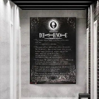 Anime Lõuendile Maali Poster Kodu Kaunistamiseks Filmi Death Note Reegel Põhjamaade Stiilis Kaasaegne Prindi Elutoa Seina Decor Raamita