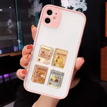 Jaapani Maasika Piima toidu Telefon Juhtudel Matt läbipaistev Roosa iPhone Mini 12 11 Pro XR, XS Max 7 8 Plus X tagakaas