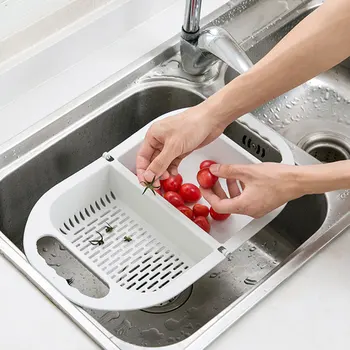 Kokkupandav Filter Drainer Kokkupandav Majapidamis-Multi-function Kraanikauss Köögis Plastikust Puu-ja Köögivilja Säilitamise Korvi