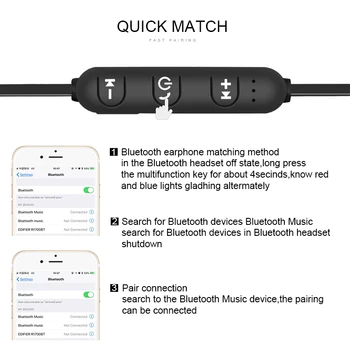 Magnet-Juhtmeta bluetooth-Kõrvaklapp S8 muusika peakomplekt Telefoni Kaelus sport Earbuds Kõrvaklapid koos Mikrofoniga iPhone Samsung Xiaomi