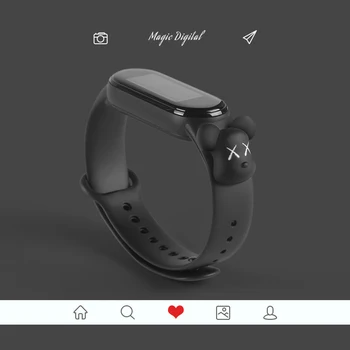 Nukk Rihma Xiaomi Mi Band 3 4 Silikoonist Asendamine Käepaela Käevõru Watchband Jaoks Miband 4 3 Cartoon Rihm