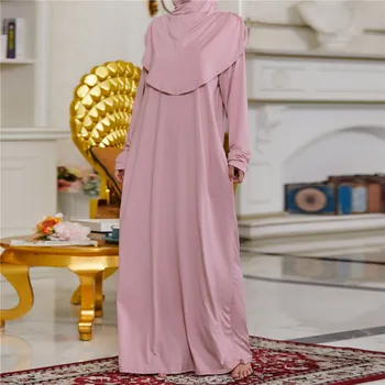 Ramdan Eid Naiste Moslemi Palves Kapuutsiga Abaya Ühes Tükis Kleit, millele on Lisatud Hijab Headcover Sall Dubai Saudi Islami Kummardamine