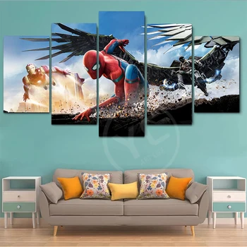 Marvel Plakat 5 tk Seina Prindi Spiderman Kapten Ameerika Kunsti Lõuend Maali Cuadros Superkangelane Avengers Pilt Home Decor