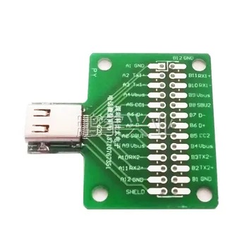 5tk kahepoolne Jootma Pinheader Pistiku TÜÜP C-Emane Pistik Adapter Test Juhatuse USB-3.1 PCB Pardal 24P Sisekeermega Konnektor