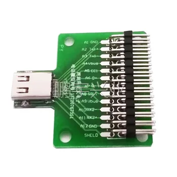 5tk kahepoolne Jootma Pinheader Pistiku TÜÜP C-Emane Pistik Adapter Test Juhatuse USB-3.1 PCB Pardal 24P Sisekeermega Konnektor
