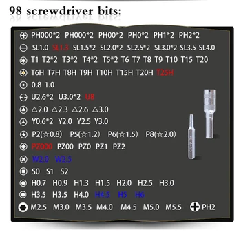 115 1 Screwdriver Set Täpsusega Magnet kruvikeerajaga Bitti Torx Hex Bit Käepide Mobiiltelefonide Remont Screwdrive Kit Tools