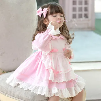 Laste hispaania Lolita stiilis riided Tüdruk kleit Kevadel ja sügisel pikad varrukad printsess kleit