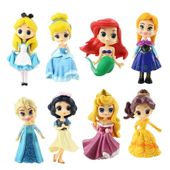 8pcs/palju Disney Printsess Nukud Lumi Valge Belle Tuhkatriinu Merineitsi Figuriin Pvc Tegevus Joonis Nukk Kogumise Mudeli Mänguasi Lastele