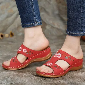 Naiste Kiilu Sandaalid Premium Ortopeediliste Avatud Varba Sandaalid Vintage Anti-slip Nahast Vabaaja Naiste Retro Platvorm Kingad 2021 Suve