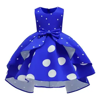 4-9 aasta laste kleit wild uus armas tüdruk kleit mood prindi laine dot retro printsess beebi vibu kleit