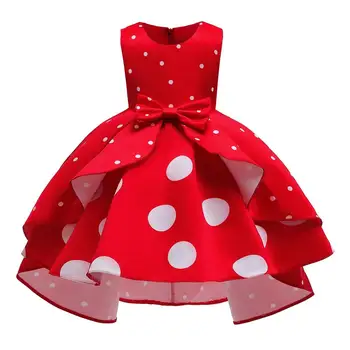 4-9 aasta laste kleit wild uus armas tüdruk kleit mood prindi laine dot retro printsess beebi vibu kleit