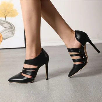 PU Nahast Naiste Sandaalid 2021 Uus Suvine Kõrge Stiletto Kontsad Risti Rihmad Lihtne Seksikas Naiste Kingad Gladiaator Must Daamid Kingad