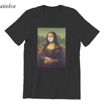 Maskeeritud Mona Lisa T-Särk, Cotton Fashion Must Armas parima kvaliteediga Tshirts 19156