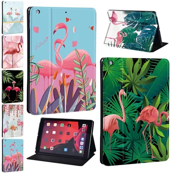 Apple IPad 5/6/7/8 /Mini 1/2/3/4/5 /Ipad 2/3/4 Flamingo Seeria Prindi Muster Tablett Juhul PU Nahk Seista Kate+Pliiats