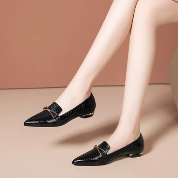 Mugavad naiste kingad suur suurus:34-42 paks, madala kontsaga office daamid kingad mugavad naiste square kontsaga kingad