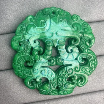 Vintage Hiina Vana Klassikaline Skulptuur Nikerdamist Kunsti Muster Semi Precious Onyx Kivi Tutt Ripats Kaelakee DIY Ehted 2021