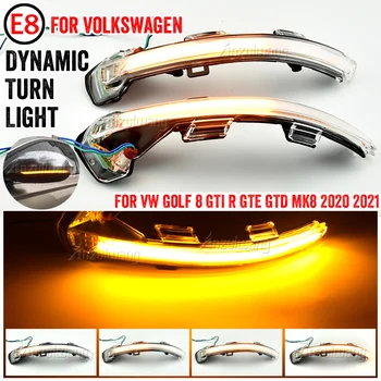 Dünaamiline suunatule Pool Peegel Blinker Näitaja Sequential Lamp VW Volkswagen Golf 8 MK8 GTI R GTE GTD 2020 2021