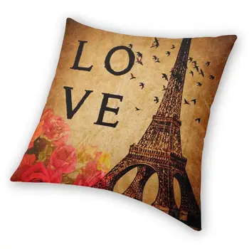 Armastus Pariisis Eiffeli Torni Padi 40x40cm Home Decor Trükkimine Romantiline Prantsusmaa Visata padjapüür Diivan Kaks Pool