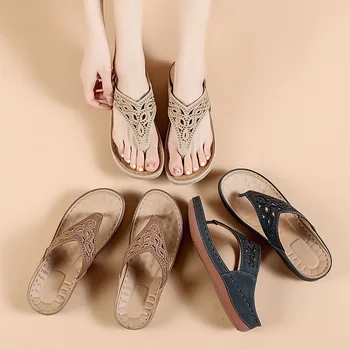 BETTONAL Rhinestone flip flop naiste kingad wedge sussid 2021 suvel pehme suur suurus 42 43 naine slaidid sandaalid daamid naine